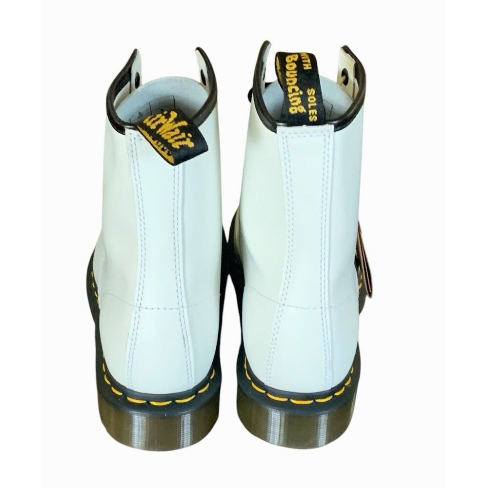 Dr. Martens AirWair White Smooth Leather Combat Boots Womens Size 8 NEW - Picture 6 of 9